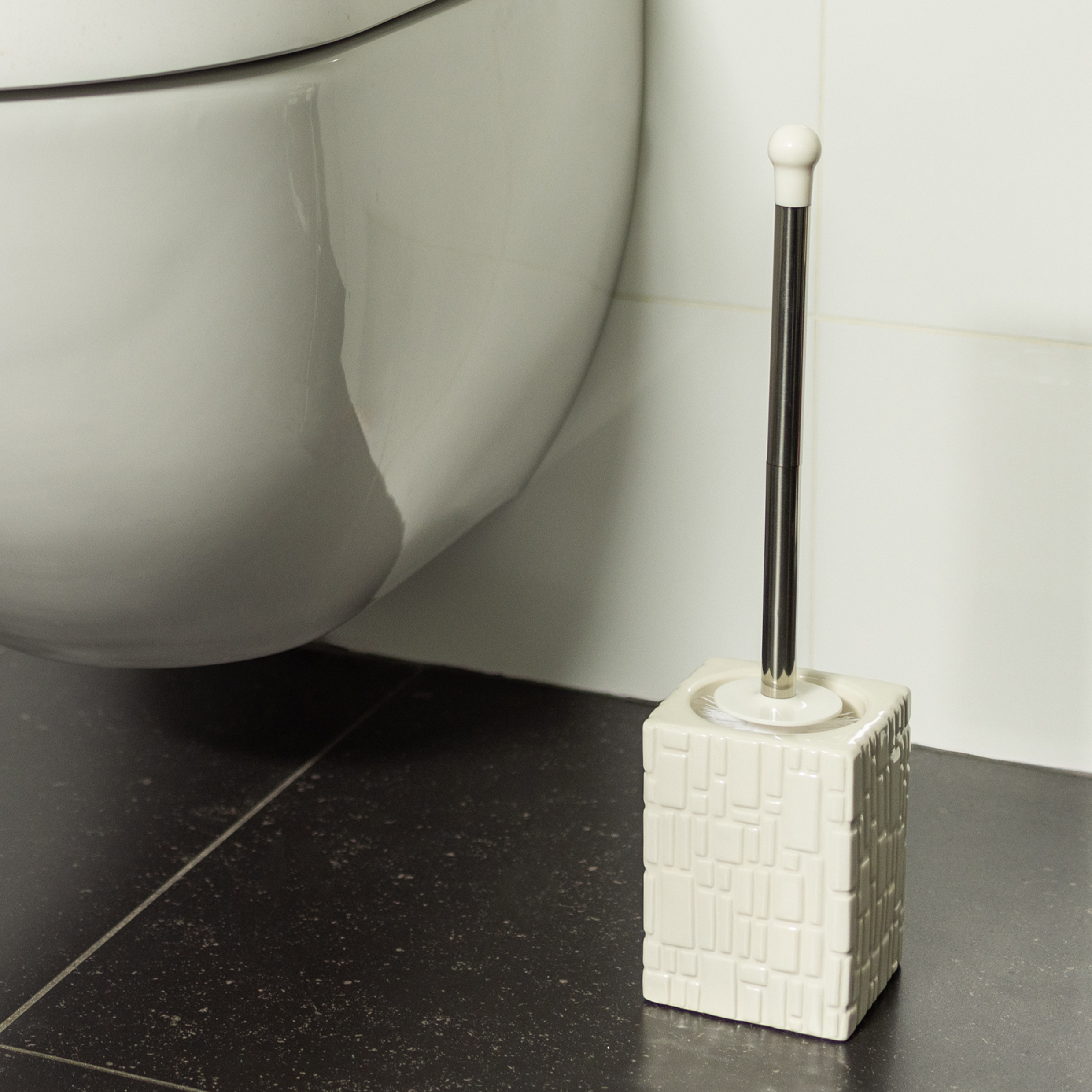 toiletborstel keramiek wit