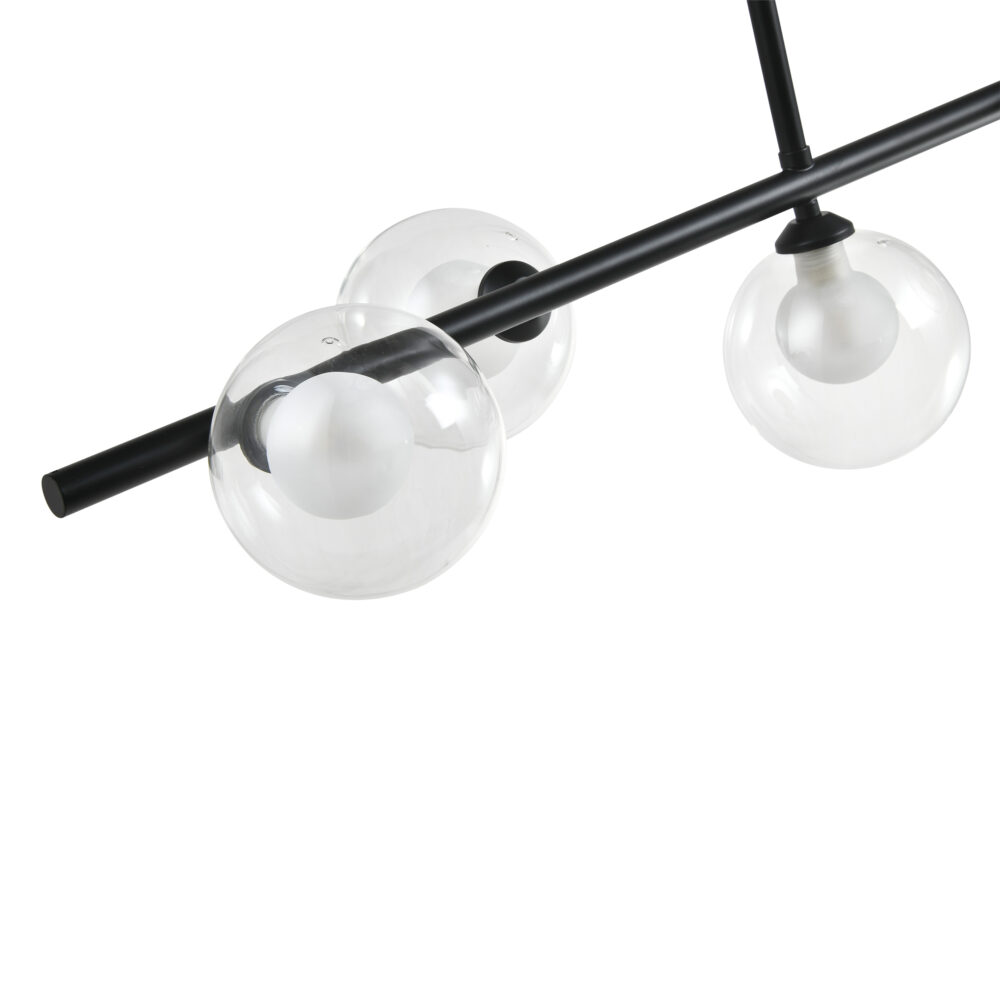 Hanglamp-glazen-bollen-Zwart