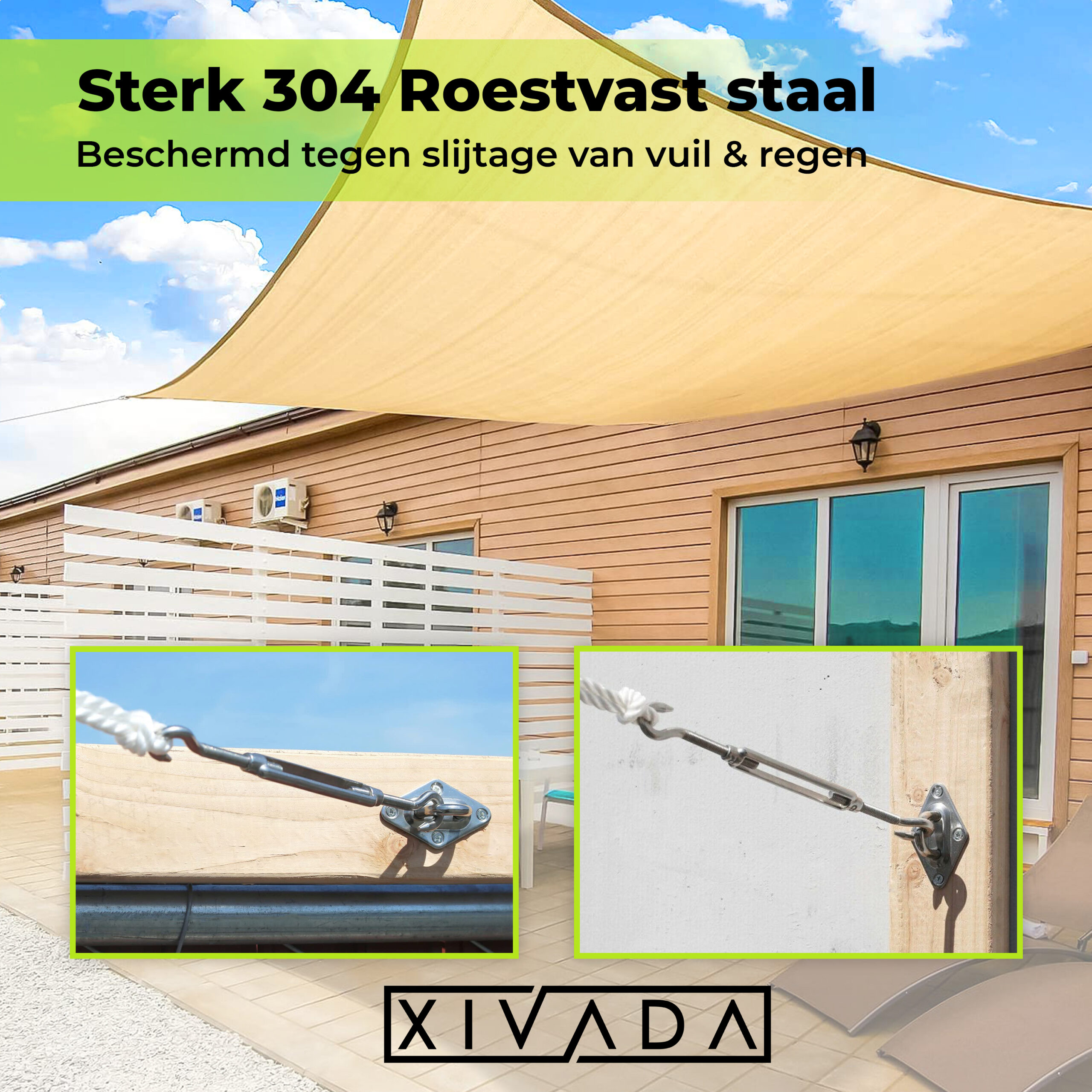 Schaduwdoek bevestigingsset afbeelding 3