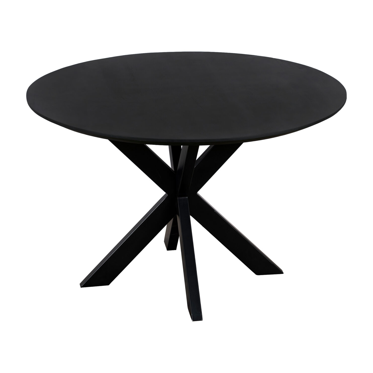 Ronde eettafel, eettafel rond, Zwarte eettafel, eettafel zwart, Zwarte ronde eettafel, eettafel, tafel, eettafel 130 cm, Mangohouten eettafel, eettafel mangohout, Houten eettafel, Eettafel hout