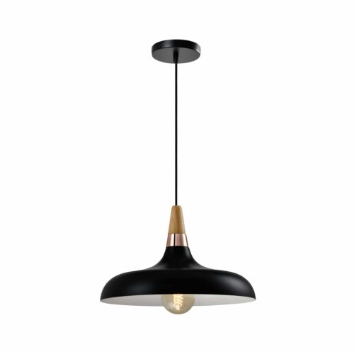 simplistische zwarte lage retro hanglamp
