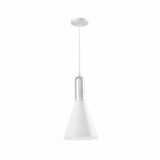 Wit moderne lamp met kegelvorm en een diameter van 19 cm