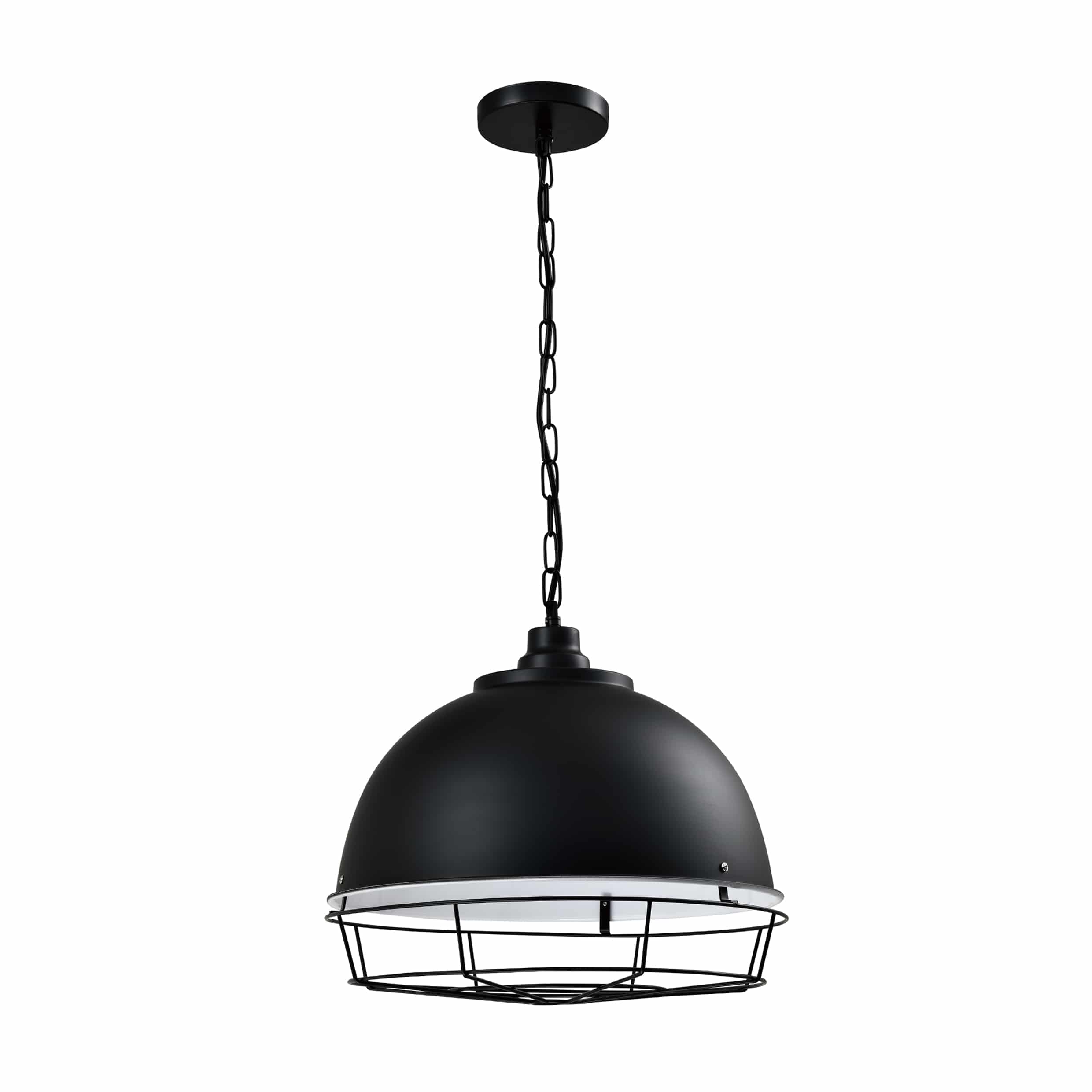 Hanglamp landelijk met stalen rooster