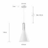 Afmetingen van de kegelvormige hanglampen in moderne stijl met zilveren bovenkant