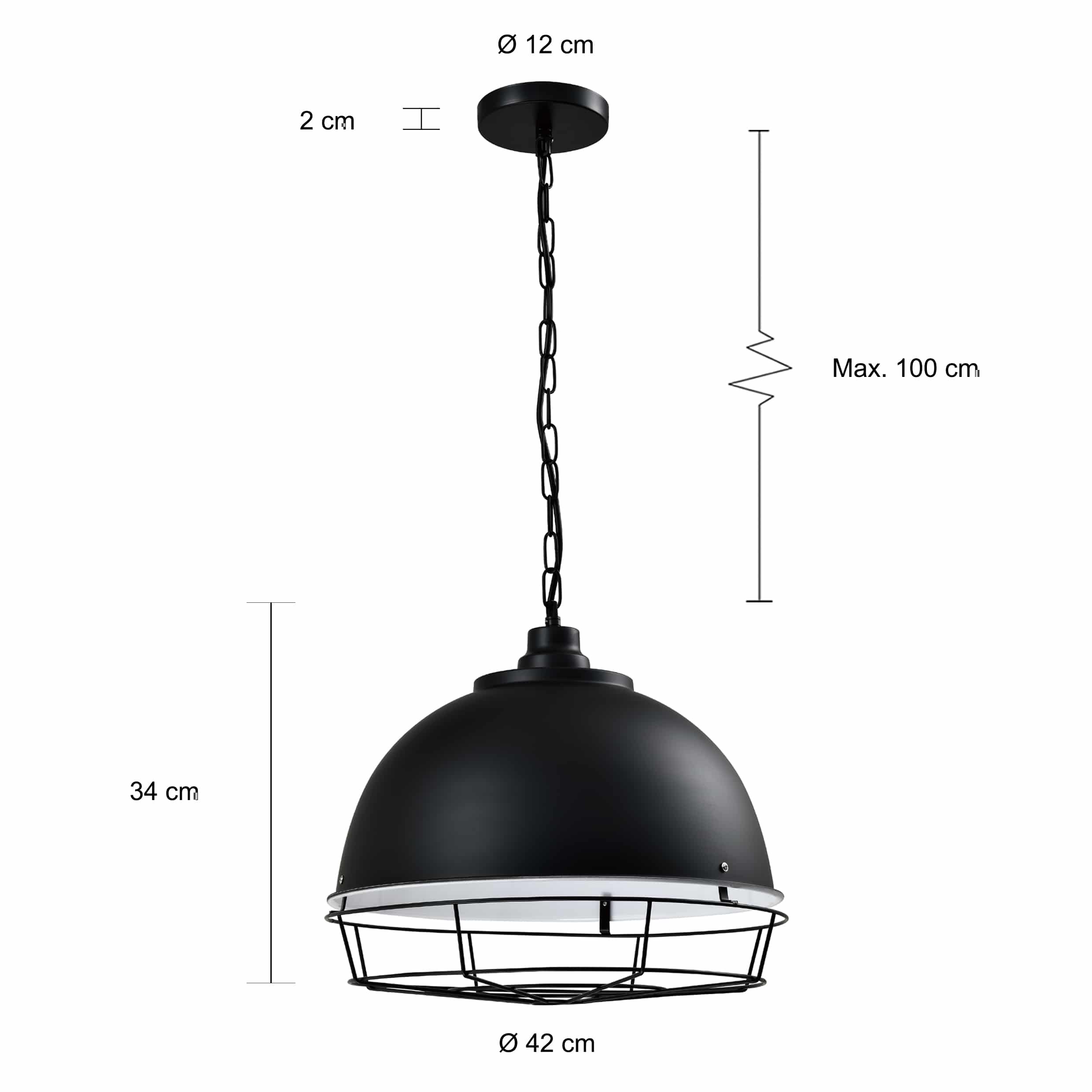 Landelijke hanglamp met een diameter van 42 cm