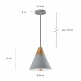 Afmetingen van de Scandinavische kegel lamp
