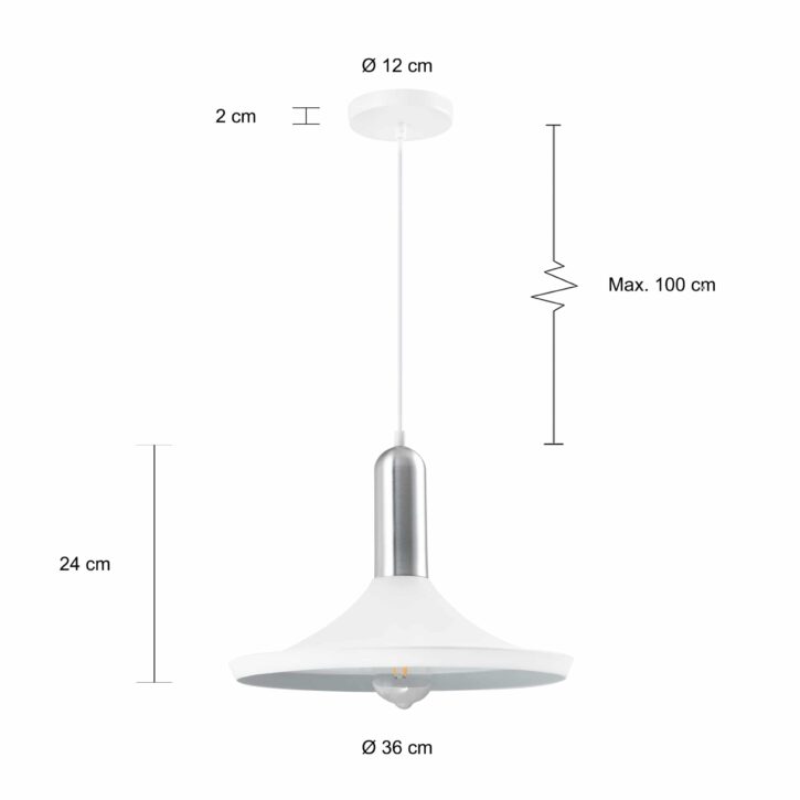 Lamp met een witte kap