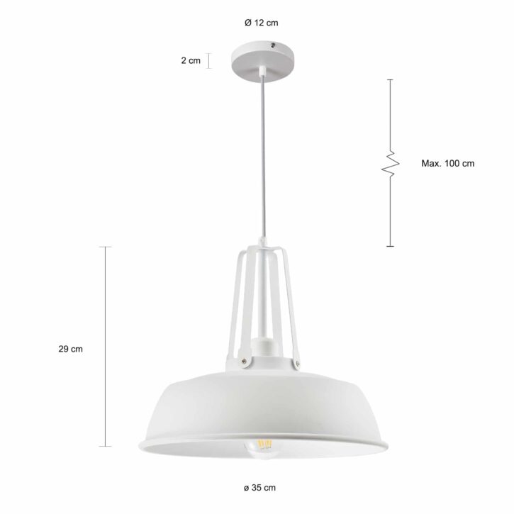 Bolvormige lamp met een snoer van 100 cm