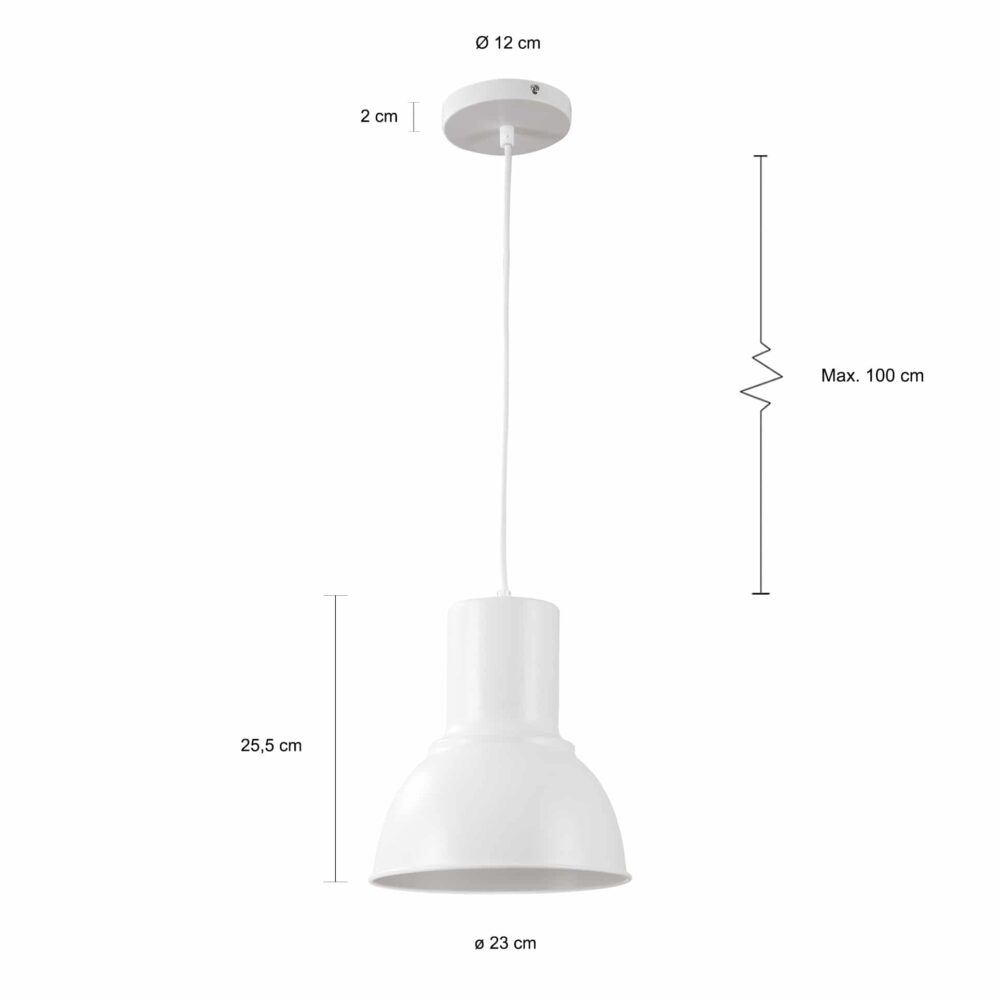 Ronde lampenkap in het wit