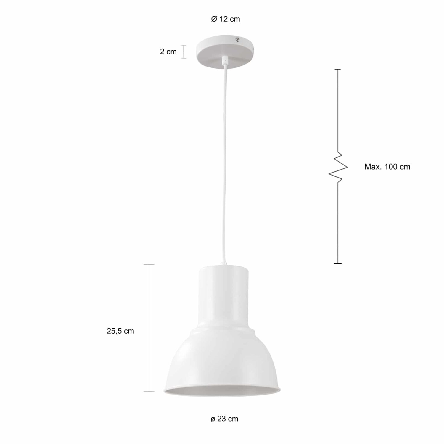 Ronde lampenkap in het wit