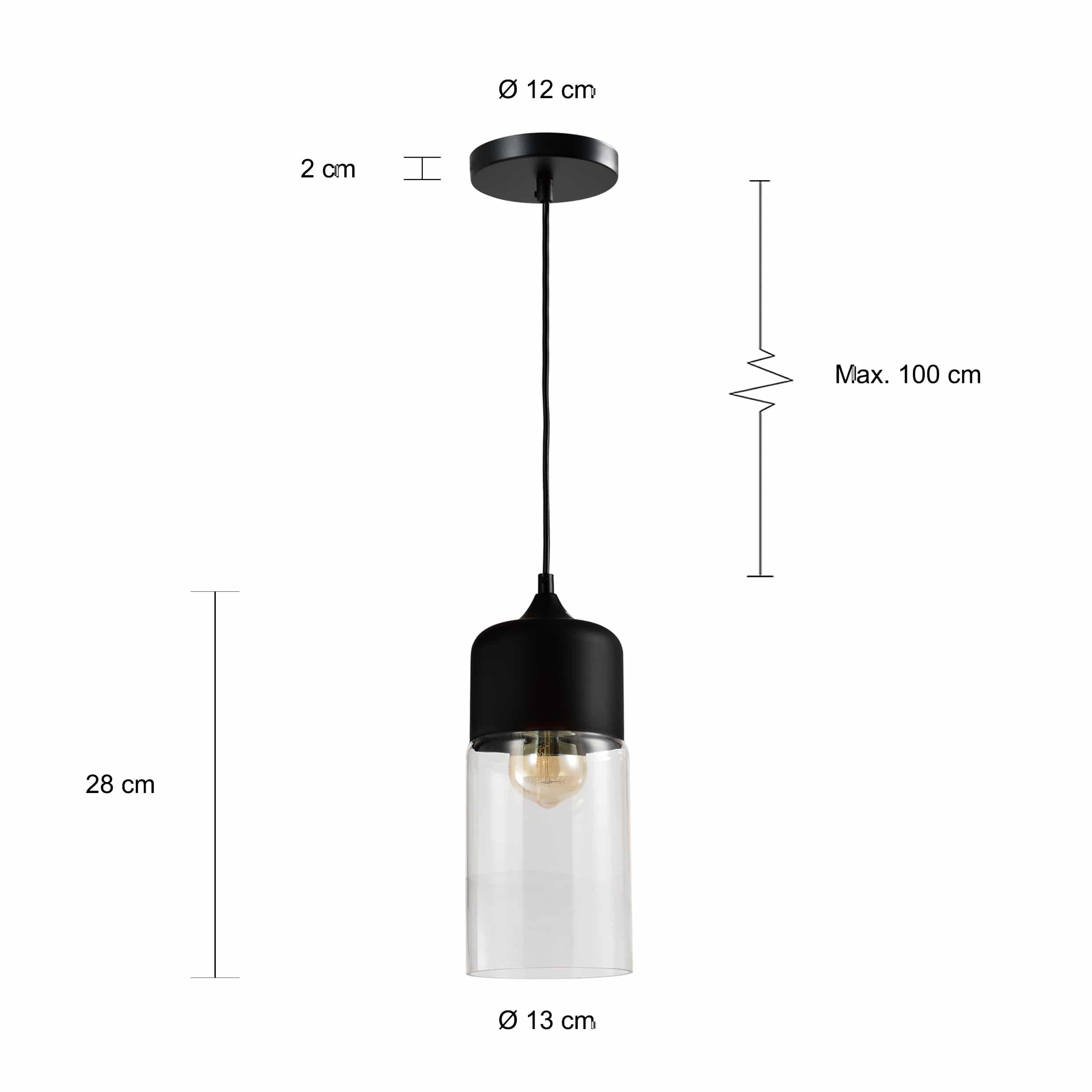 Afmetingen van de langwerpige kap van metaal en glas